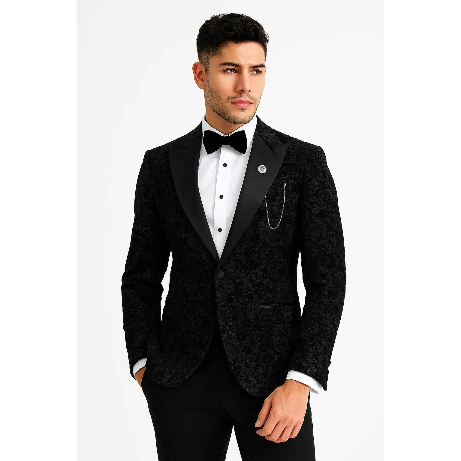 Floral Sparkle Black Prom Blazer