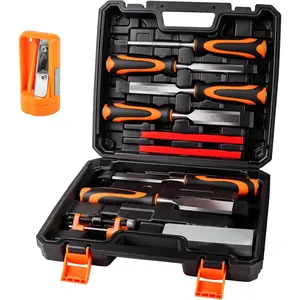 Premium Wood Carving Tools Kit, 10Pcs Wood Chisel Sets with 6Pcs Chisels, Honing Guide, Sharpening Stone, Carpenter Pencils for DIY & Professional Use, 6-38mm