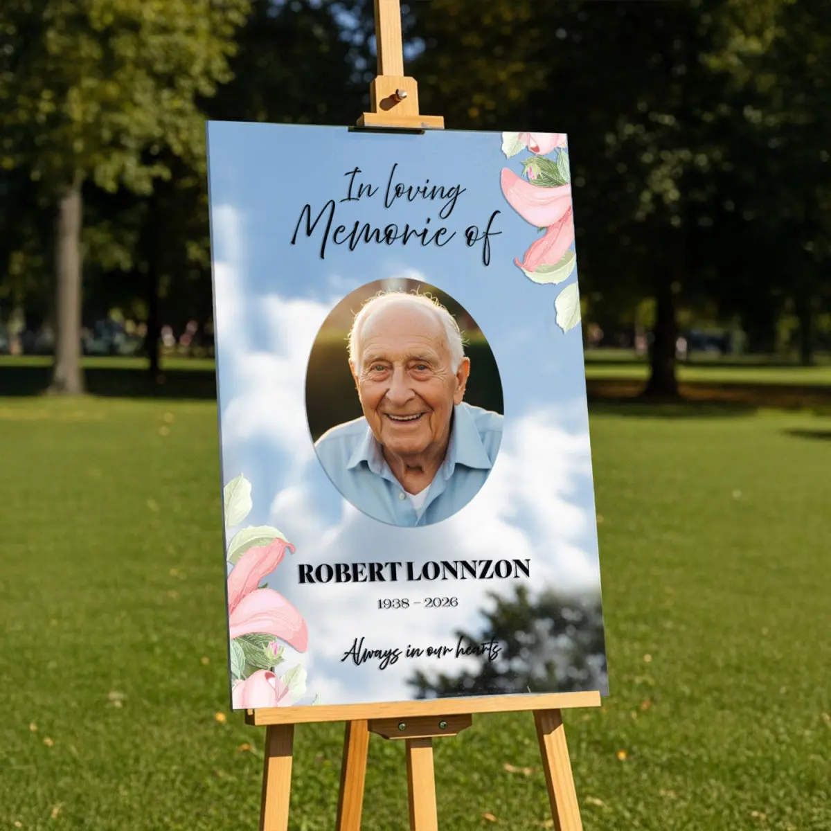 Printed In Loving Memory Sign With Photo - TikTok Shop