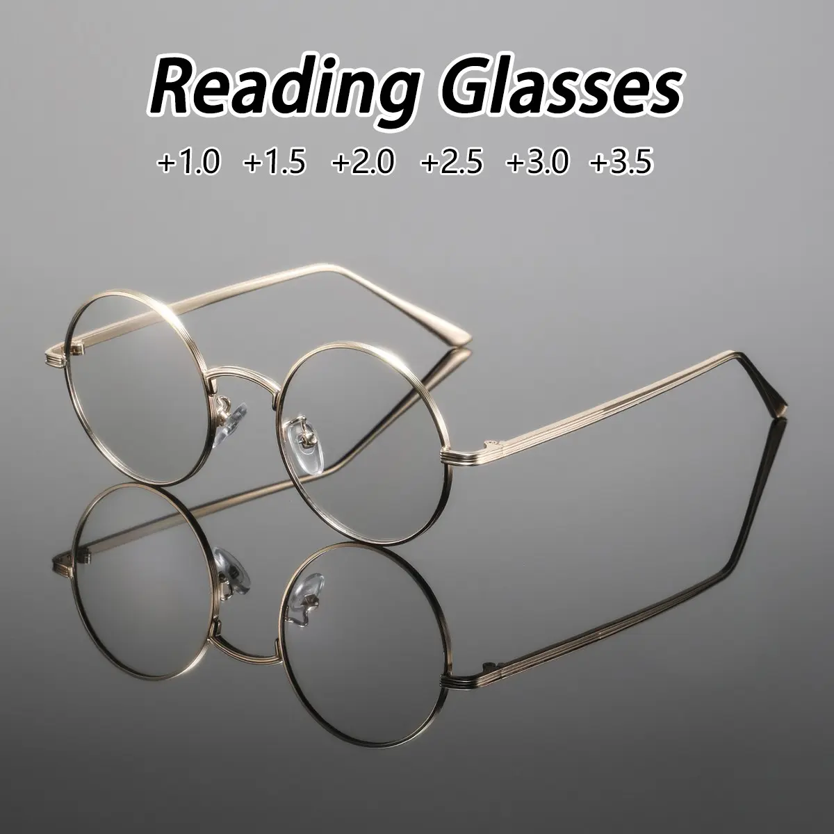 Men's Metal Round Glasses, High Quality Eyeglasses, Trendy Small Minimalist American Style, Fashionable Old Reading Eyewear, Conservative Low-Key Design, Metal Frames, Steel Frames, Stylish Eyewear