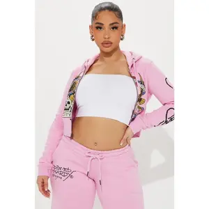 Ed Hardy New York Eagle Zip Front Hoodie - Pink U