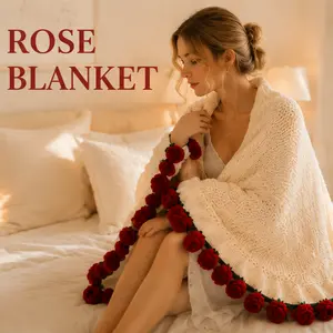 Wrap yourself in timeless romance with the Forever Bloom Rose Blanket. Hand-crocheted 3D roses and soft, cozy knit fabric make it a perfect 2-in-1 gift for Valentine’s Day, anniversaries, birthdays, or any special moment.