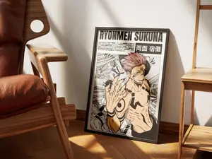 Jujutsu Kaisen Ryonmen Sukuna Poster, 1 Piece Set Manga Art, Anime Wall Print Minimalist, Digital manga poster