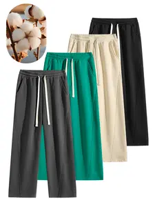 Men's sports casual trousers, with drawstring, solid color design, sports casual trousers, simple and classic style, straight-leg pants, men's long pants, fashionable men's attire, very suitable for leisure and daily wear.