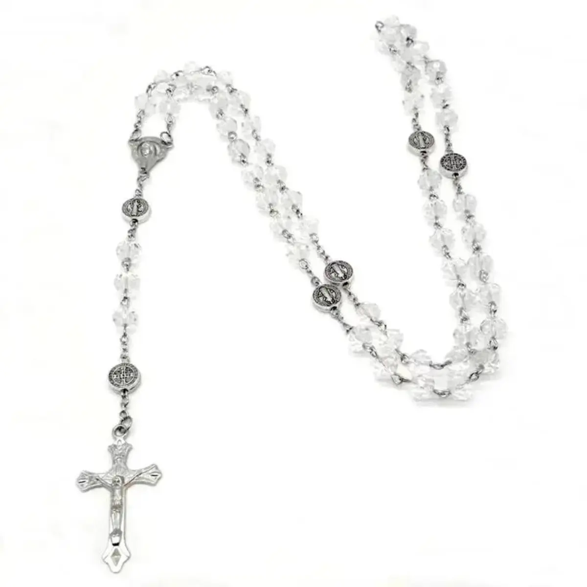 Rosary Chain for Men, Colorful Crystal Beaded Alloy with Crucifix Cross, Stylish Accessories for First Communion, Cool Gifts for Guys, Birthday Gifts for BF, Baptism Gifts