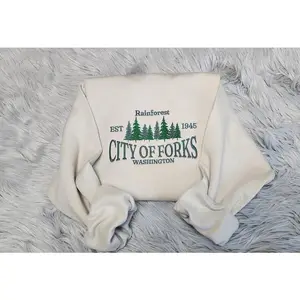 Embroidered City Of Forks Sweatshirt, City Of Forks Washington Unisex Sweatshirt great for men and women, Gift for Her, Embroidered Sweatshirt, Comfy Cute School Outfits