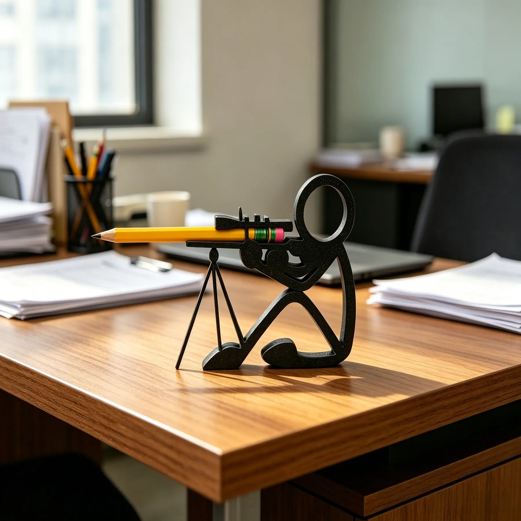 Fun Sniper Pen Holder, 3D Desk Decor, Cool Office Pen Stand, Creative Office Display Organizer, Gift Idea, Unique Table Accessory, Pencil Organizer, Office Stationery Supplies, Desk Organizers
