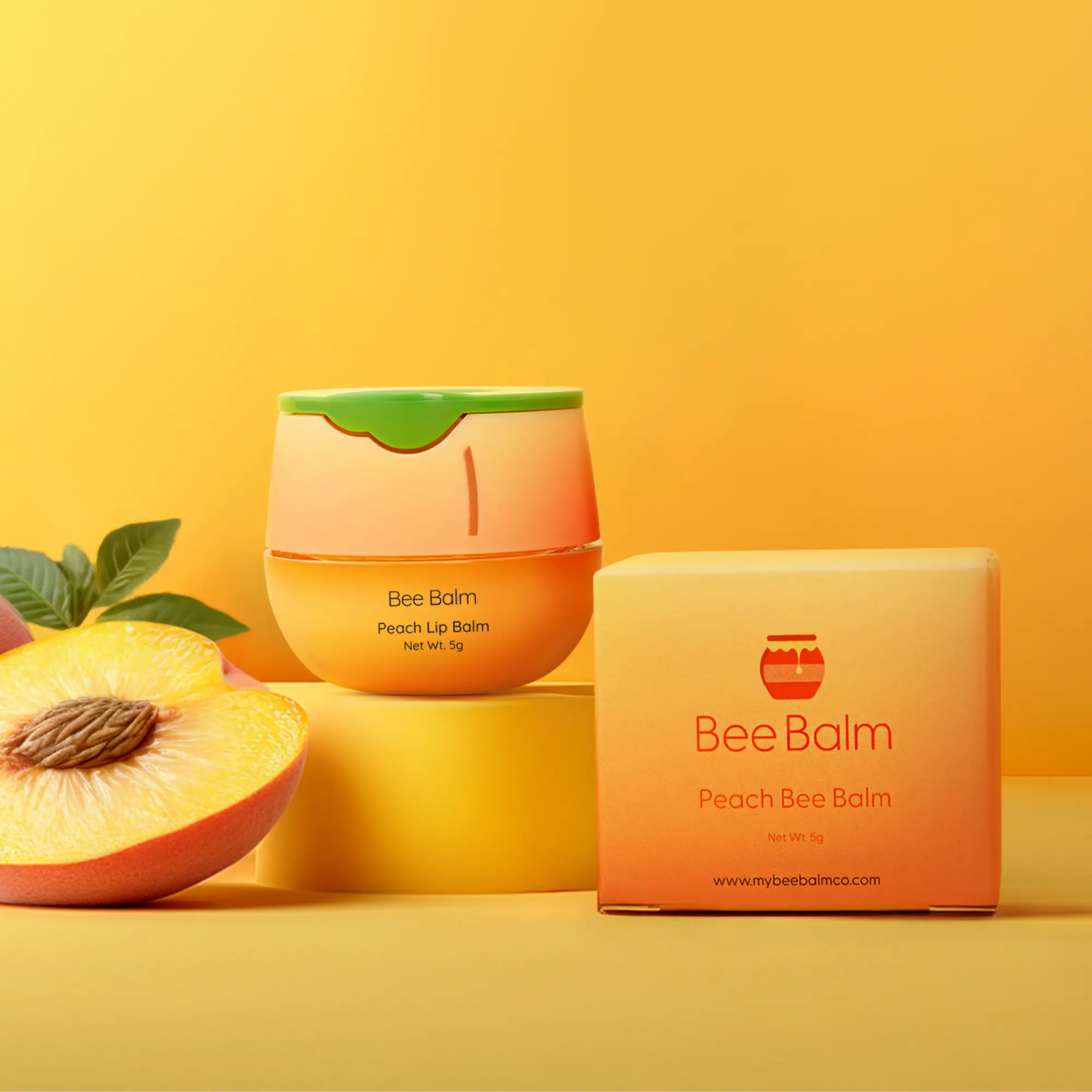 Peach Bee Balm | Smooth, Nourishing Lip Care with a Fruity Twist Aroma Beeswax Hydrating Olive Moisture Repair Balm Moisturizing Lip Oil Glossy Lip Balms Plumping