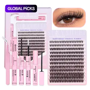 Mixed Length False Eyelashes Kit, 1 Set Natural-Look Eyelash Extensions, DIY Lash Kit, Eye Makeup Accessories for Women & Girls, Cosmetic #GLOBAL PICKS
