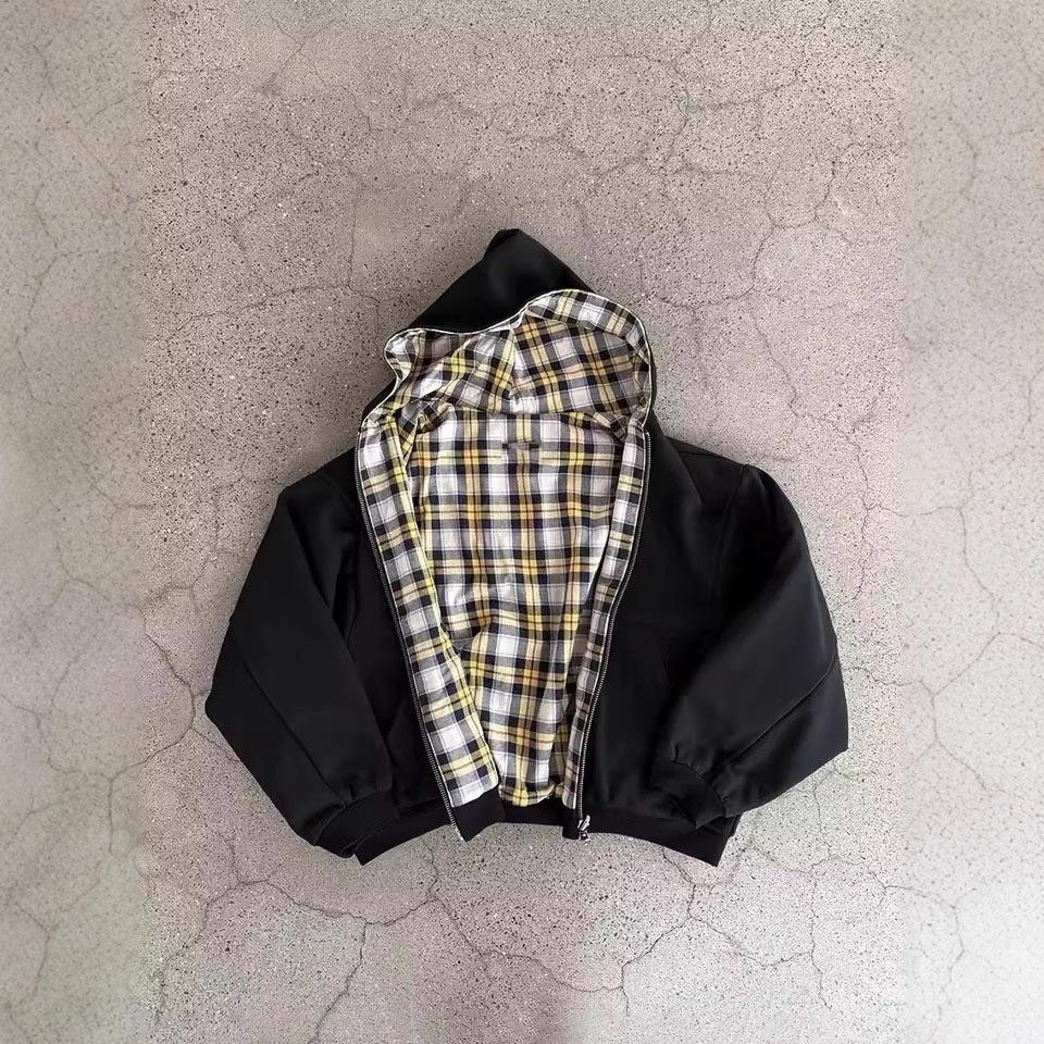 y2k Mens Oversized Reversible Hoodies Women Plaid Preppy Hoodie Streetwear Vintage Zipper Hooded Sweatshirt All Oversized Christmas Halloween Thanksgiving Day Menswear Tops Pullover