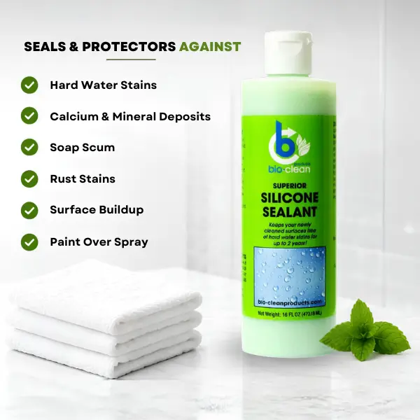 Bio-Clean Silicone Sealant for Shower Doors, Multi-Purpose Adhesive & Sealer for Tools & Hardware Applications