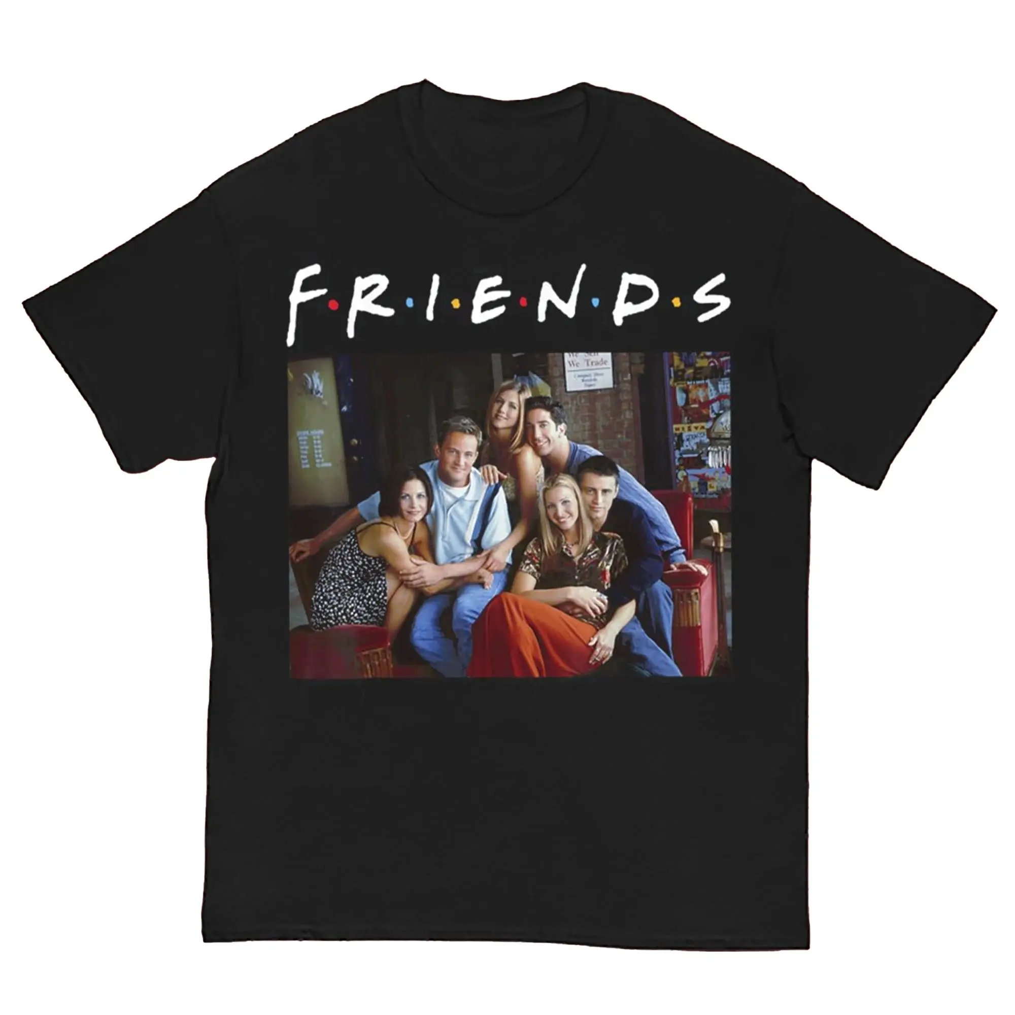 Friends Classic Logo Group Portrait T-Shirt – Classic TV Show Fan Tee Gift for Fans