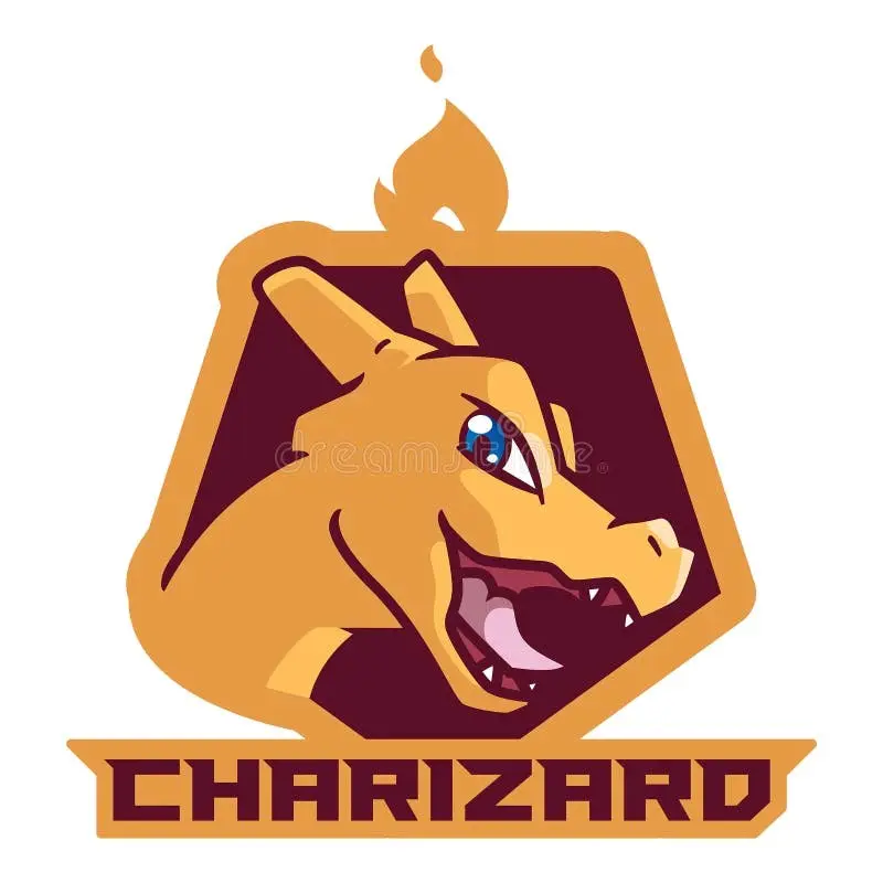 Pokemon Trick or Trade - Character Design Featuring Charizard with Flame Design and "CHARIZARD" Text