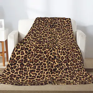 Super Soft Cozy Fluffy Plush Leopard Print Fleece Throw Blanket, Cheetah Print Bedding for Bed & Sofa, Bedroom Decor Gift,summervibes