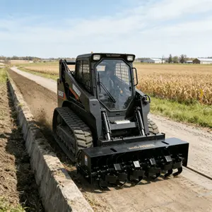 72" Skid Steer Rotary Tiller Attachment | Quick Attach Garden Cultivator for Soil Preparation
