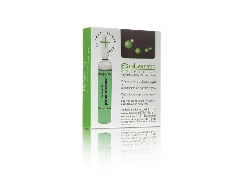 SALERM Vegetable Placenta Restructurer Hair Treatment (0.44 Fl Oz, Pack of 4) - Unisex Haircare with Keratin Hydro, Repairing Dry Strands, Strengthening, Root Enhancer, Anti Hair Loss Support, Strengthens Hair