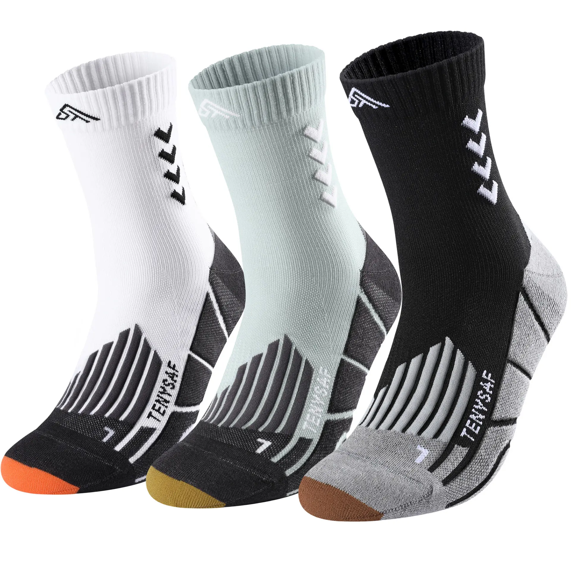 Compression Crew Running Socks: Athletic Socks for Men Women with Cushion,3 Pairs Work Hiking Basketball Sport Socks 2023MRSB