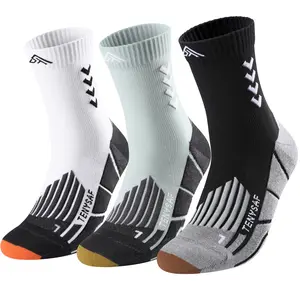 Compression Crew Running Socks: Athletic Socks for Men Women with Cushion,3 Pairs Work Hiking Basketball Sport Socks