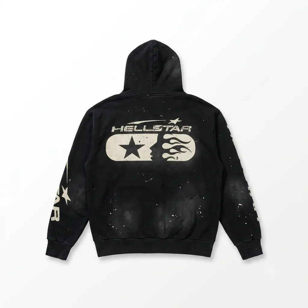 Men's Casual HellStar Classic Black Hoodie Unisex 3D-Printed Zip-Up Hoodie