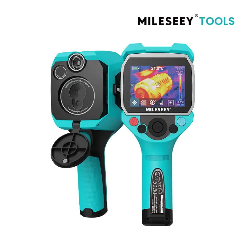MILESEEY Thermal Imaging Camera Thermometer, 256*192 IR Resolution, 3.5-Inch LCD Display, IP65 Rated, Rechargeable, 6 Palettes, Emissivity Adjustment, Hot/Cold Track Function, Heavy Duty Temperature Measuring Tool, Gift for Men