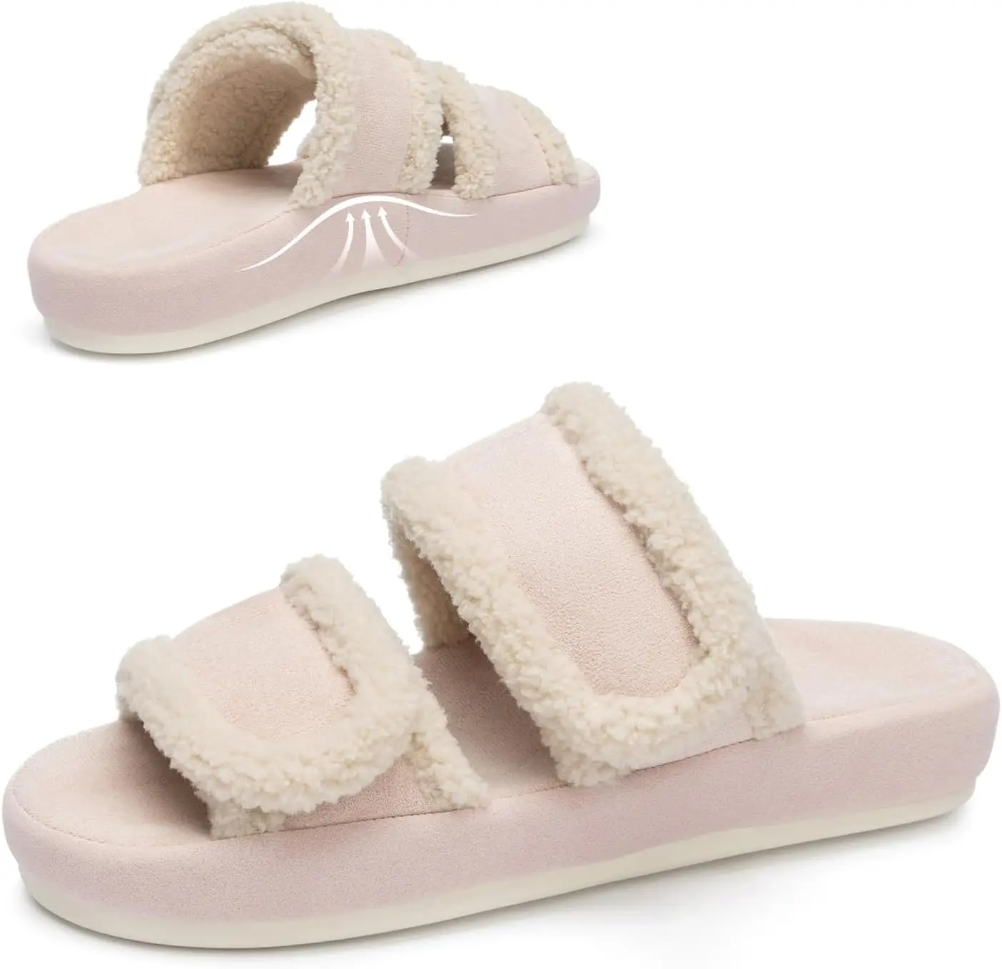 Chantomoo Orthopedic Arch Support Slippers for Women Adjustable Memory Foam Cozy House Shoes Gift