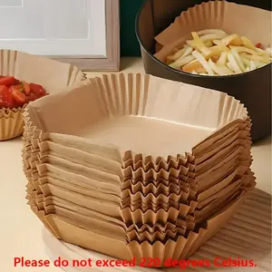 Non-Stick Air Fryer Baking Paper Liners, 50pcs & 100pcs, Square Parchment Paper, Heat Resistant, Food Safe, Ideal for Wings, BBQ, Fries