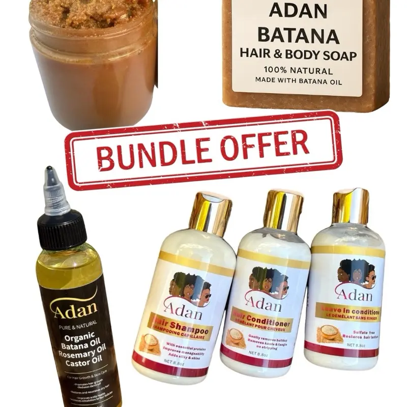 Adan hair growth super bundle (4 oz raw Batana oil )