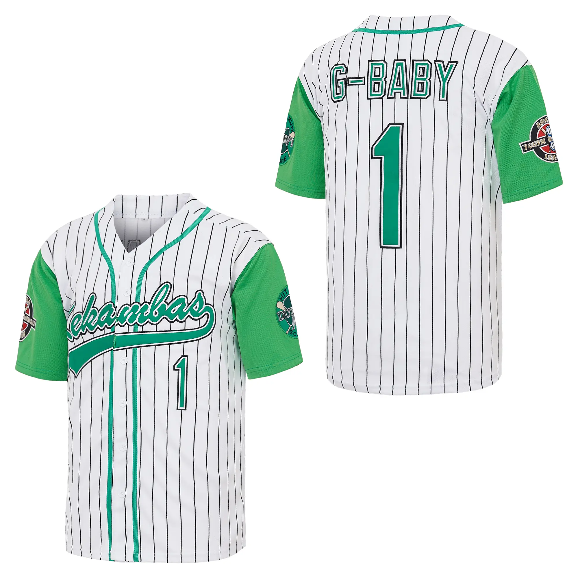 Kekambas 1 Jarius G-Baby Evans Hardball Mens Retro-Inspired Embroidery Sportswear, Throwback Retro Jersey Style, Sports Jersey with Bold Number Print, White/Black, S-2XL, Throwback Jersey
