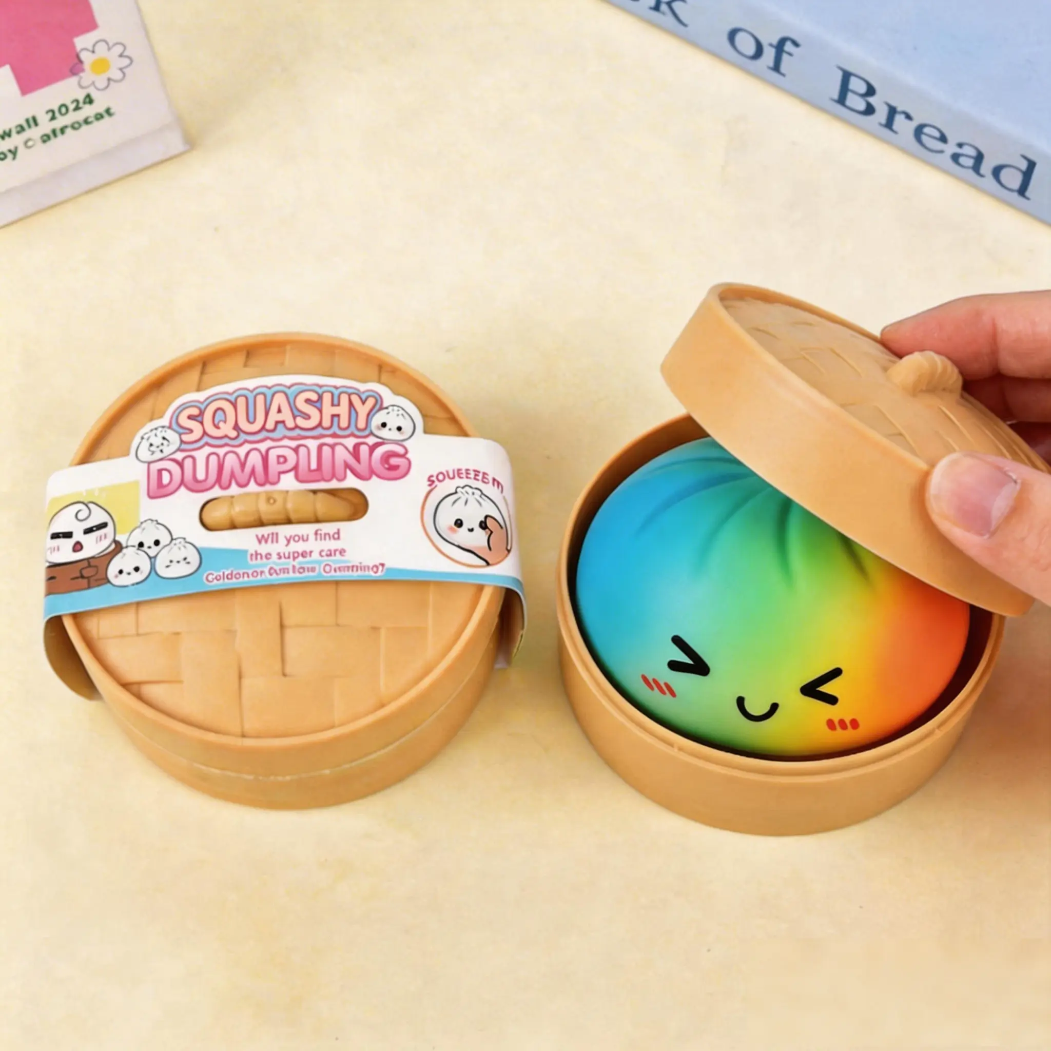 Colorful and surprising dumpling-making toys, cute and soft squishy toys - mysterious steamed bun smiley face, soft TPR material, stress-relieving, sensory toy |   perfect for children's gift exchange, Easter and entertainment party relief collectible