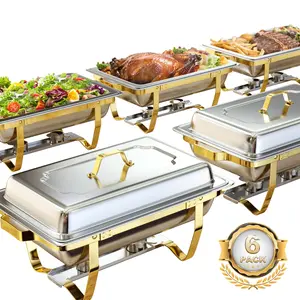 Chafing Dishes for Buffet, 9QT Stainless Steel Chafing Dish Buffet Set Sturdy and High Grade Chafers and Buffet Warmers Sets