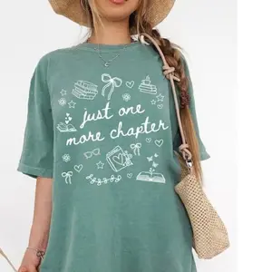 Comfort Colors Just One More Chapter Shirt, Bookish Merch Book Lover Shirt, Bookish Girly Shirt, Reading Shirt ,Cute Book Tee, Gift for Book Lover