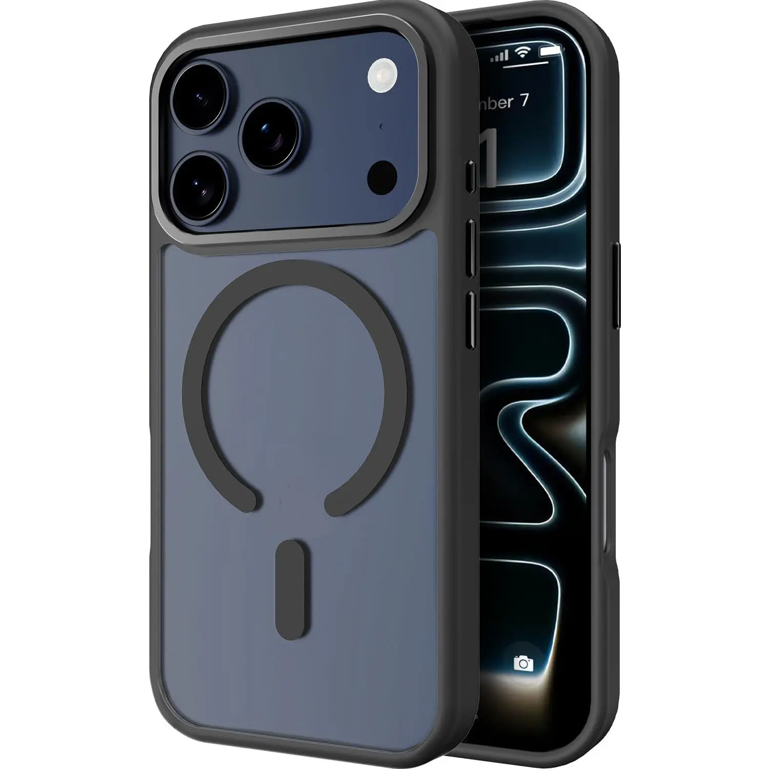 Magnetic Phone Case for iphone 17 16 15 14 13 12 Pro Max black Cases Matte Translucent Shockproof iphone 17 pro max phone cases, Drop Protective  Military Grade Protective,for Men Women Girls ﻿