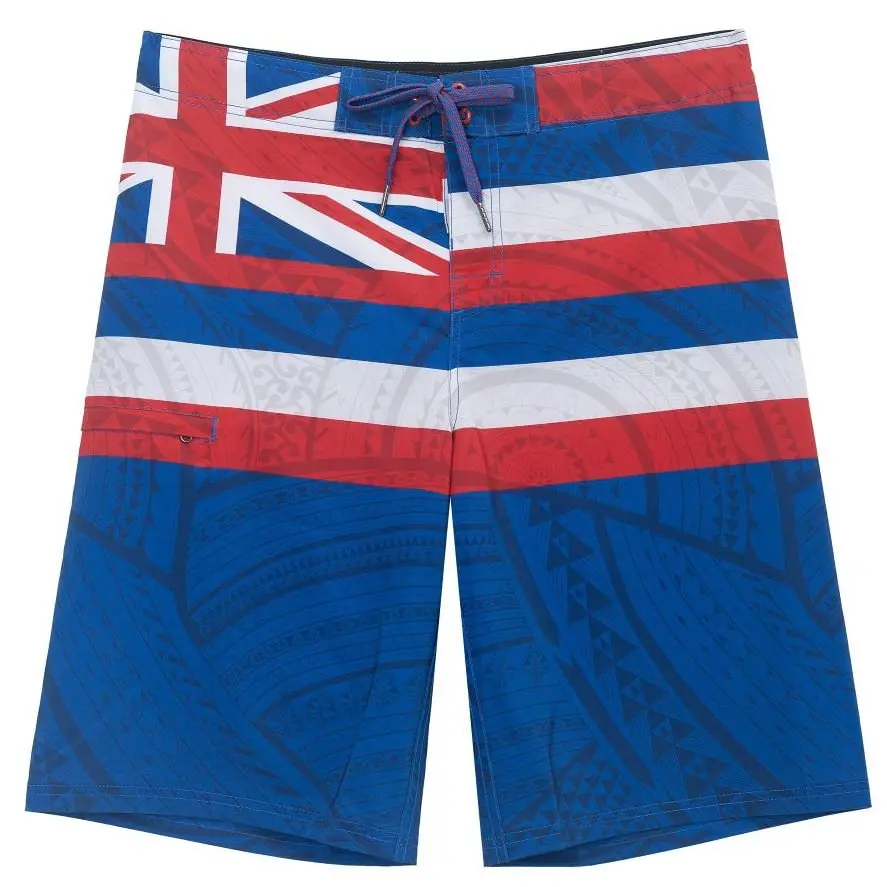 Wailoa “HI Flag/Tribal” Board Shorts