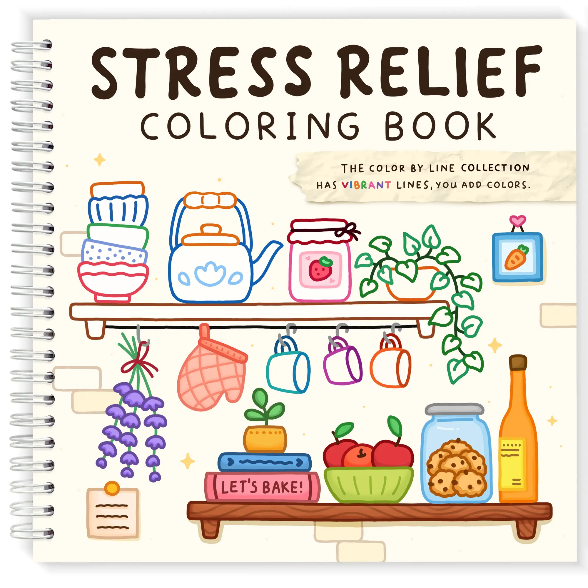 VIVI TINTA Color By Line Paperback Book - Office Art Supplies for Stress Relief, Relaxation, with Vibrant Outlines, Creative Illustrations, Drawing Support, Easier Coloring, Ideal Relaxing Gifts for Friends, Family, None