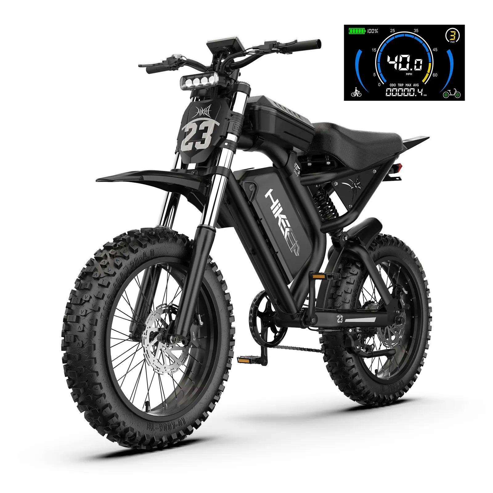 HIKEEP K6-T Adult Electric Bike, 16/20 Inch Fat Tire Ebike, 750W/Peak 1500W Motor, 48V15.6AH Detachable Battery, 4 Riding Modes Dirt Bike Mountain E Bike