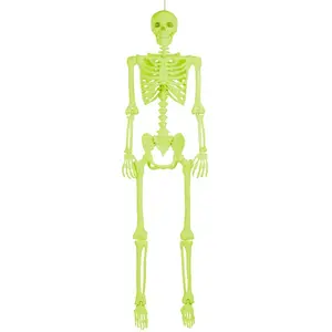5FT Poseable Crazy Bones Skeleton in Green Decoration