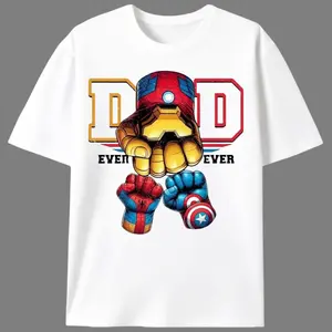 Super Hero Dad Fist Bump Graphic Print Men's T-Shirt, Perfect for Dad's Birthday & Father's Day Gifts