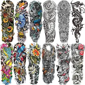 Realistic Waterproof Arm Tattoos Temporary Sleeve Tattoo for Men and Women Full Arm Temporary Tattoos L19"xW7" Long Lasting Fake Tattoos fake totem