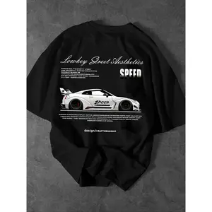 Men's Regular Fit Graphic Print Round Neck Tee, Street Fashion Casual Short Sleeve T-shirt for Daily Wear, Men's Summer Clothes