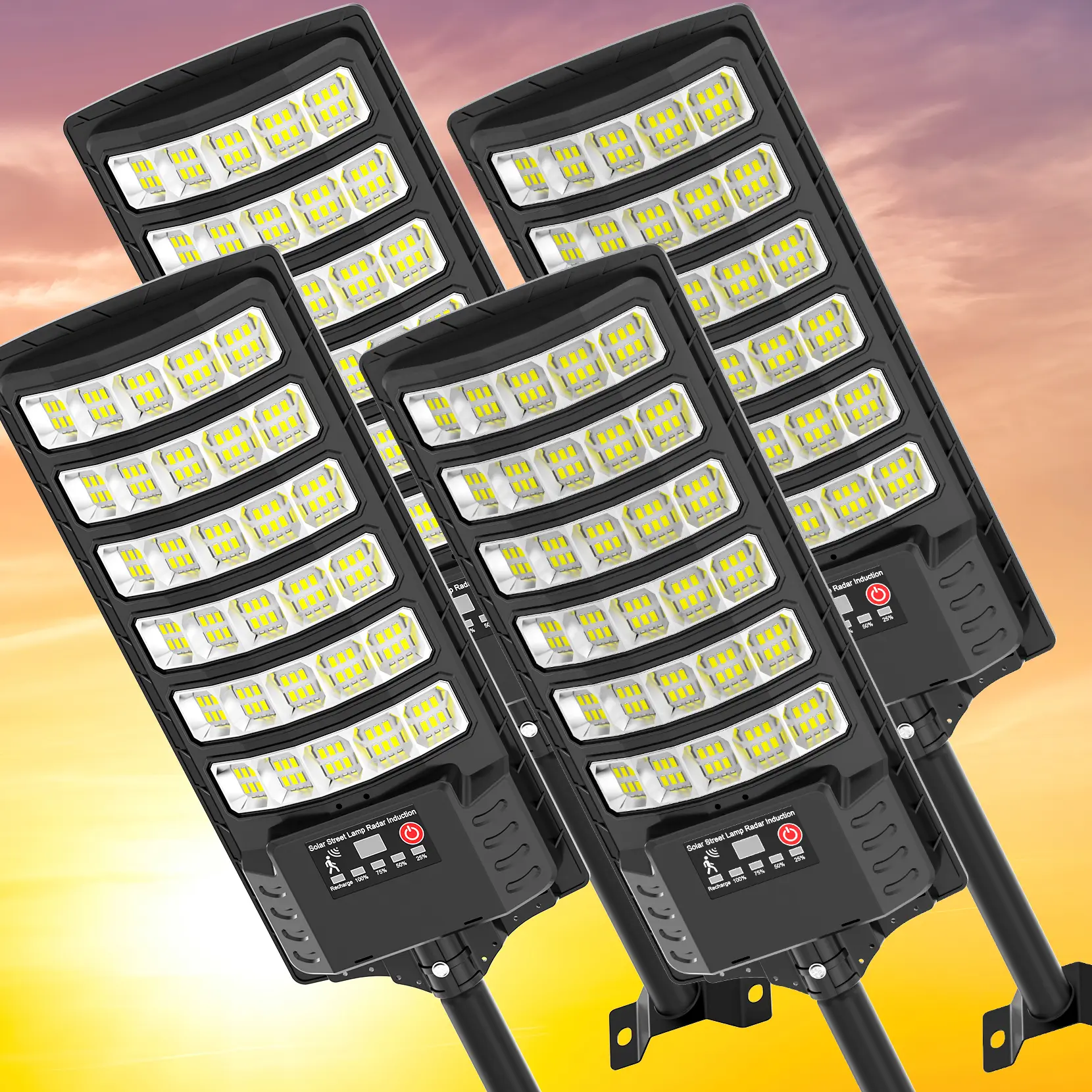 Solar Street Lights Outdoor IP67 Waterproof Solar Security Flood Lights for Yard, Road, and Parking Lot Motion Sensor Energy Conversion Rate Outdoor Easy Installation Durable Automatic