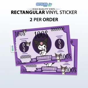 kuromi rectangle vinyl sticker