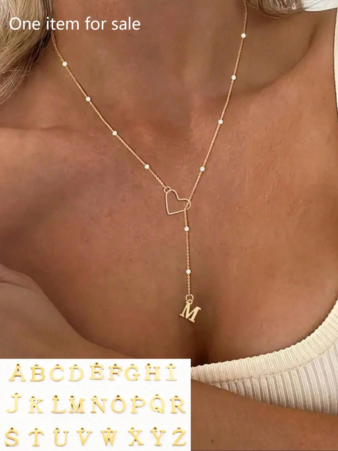 Stainless Steel 18k Plated Y-Shape Necklace, Heart Pendant Pearl Chain, Fashion Elegant Versatile Jewelry for Daily Wear, Heart Shaped Pendant, Pendant Necklaces