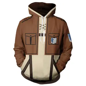 Men's Attack on Titan Survey Corps Character-Inspired Hoodie - Long Sleeve Cosplay Uniform, Wings Design, Durable Fabric, Ribbed Hem, Pockets, Zipper Hooded Tops, Casual Anime Sweatshirts, Character-Inspired Men's Hoodies