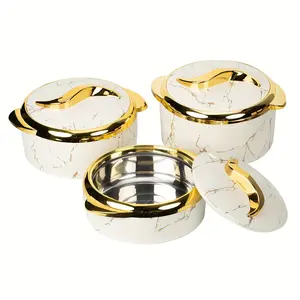 3-piece set, white and black, insulated pot with lid, insulated pot set, stainless steel insulated container, dining bowl, insulated hot pot set (for cooking only) storage box