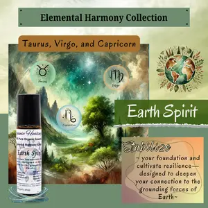 Earth Spirit Elemental Oil | Grounding & Stability | Taurus, Virgo, Capricorn |10ml Roller