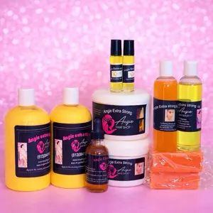 Angie extra strong  Complete Skincare Set - Includes Face Cream, body Oil, Body Lotion & Hand & Foot Care - Natural Ingredients for Soft & Smooth Skin