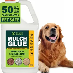 ECO LIVING SOLUTIONS Mulch Glue - Rock Glue & Gravel Glue | Spray Glue for Paver Sealer | Landscape Glue for Mulch & Pebbles | Gravel Binder | Pet Safe Mulch Glue - 128oz