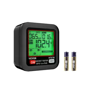 【DealsForYouDays】VEVOR Outlet Tester,  , Electrical GFCI Trip Tester, LCD Display Receptacle Detector for 7 Common Wiring Faults, 3 Prong Socket Detector with Auto Shutoff & Low Battery Indicator, CAT II 300V Rating