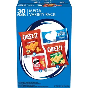 Cheez-It, Pringles & Rice Krispies Treats Snacks Mega Variety Pack, 30.1oz Box (30 Count)