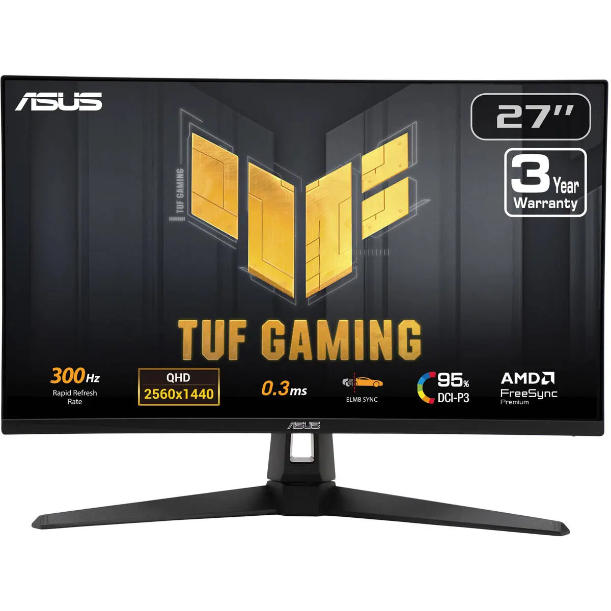 ASUS TUF VG27AQM5A 27" Gaming Monitor - 16:9 WQHD 2560x1440, 300Hz Fast IPS Panel, LED HDR, Black